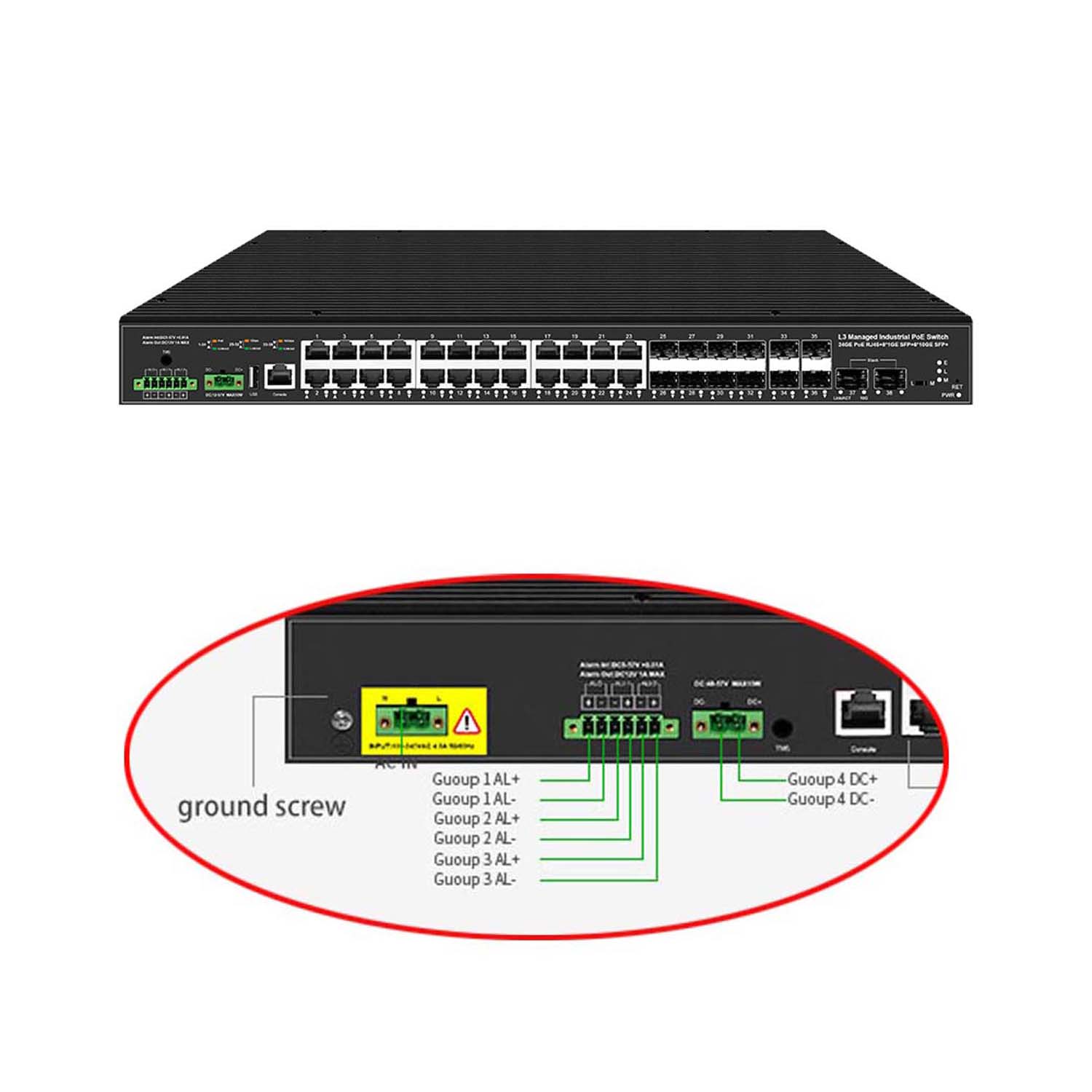 Sfp+ 10G Managed Switch 8 Port - Switch industri L3 terkelola 10G uplink