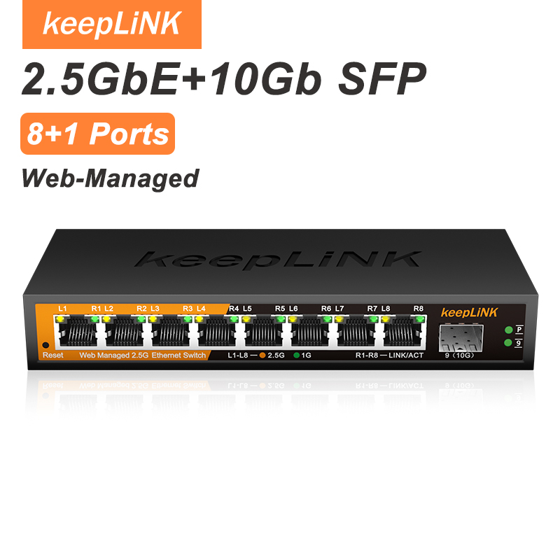 Sfp+ 10G Managed Switch 8 Port - KeepLiNK KP-9000-9XHML-X 2.5Gb Managed Switch dengan