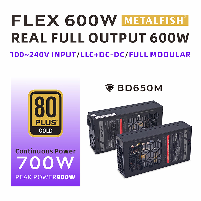 Atx Power Supply 1U Flex 500W - METALFISH Flex 600W Catu Daya Modular