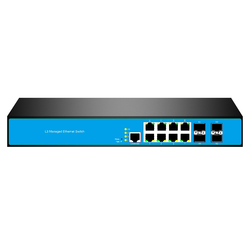 Sfp+ 10G Managed Switch 8 Port - Switch Jaringan Terkelola L3 12-Port 8/PoE