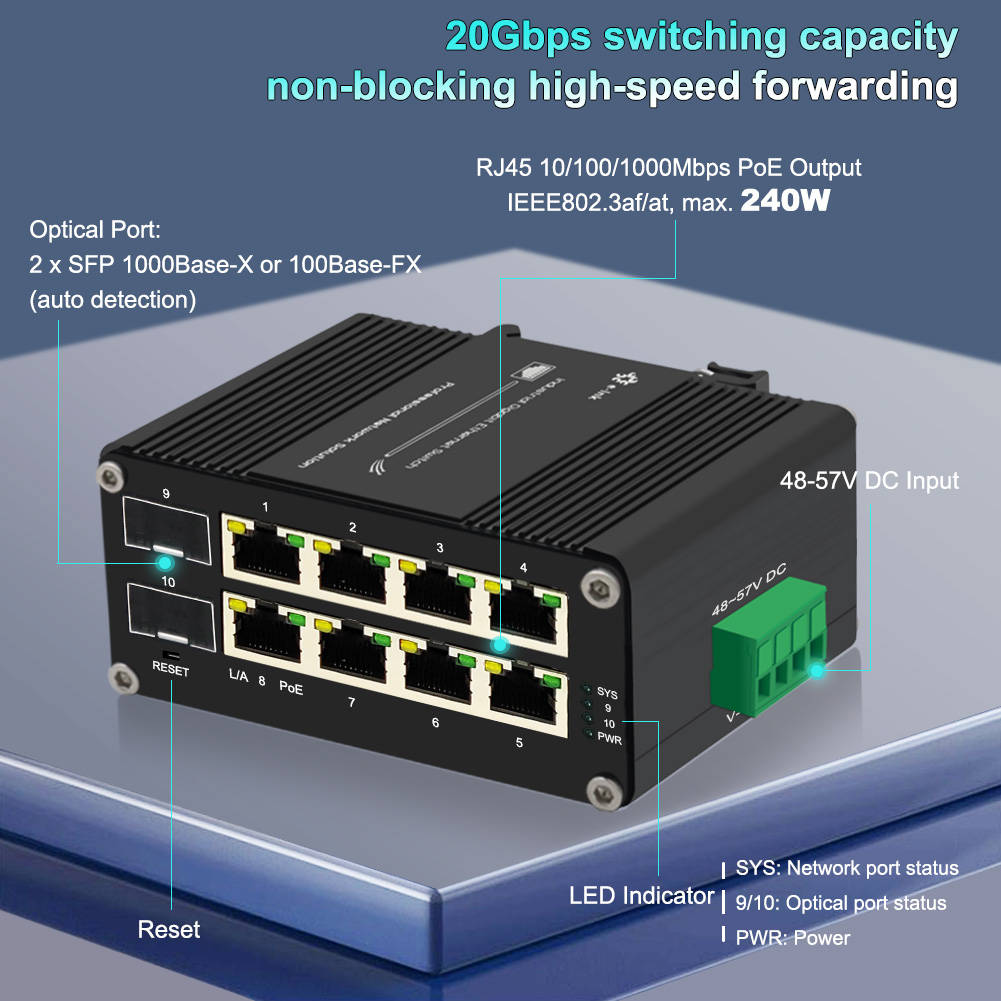 Switch PoE Terkelola 8 Port 10 - Managed Gigabit Poe Switch 8 Port 802.3At ulasan dan harga