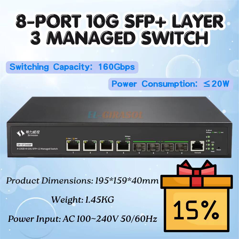Sirivision 8 Port 10G SFP+ L3  - Sfp+ 10G Managed Switch 8 Port ulasan dan harga