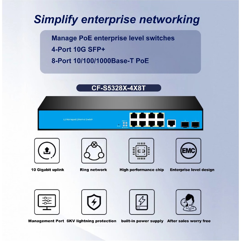 Switch Jaringan Terkelola L3 1 - Sfp+ 10G Managed Switch 8 Port ulasan dan harga