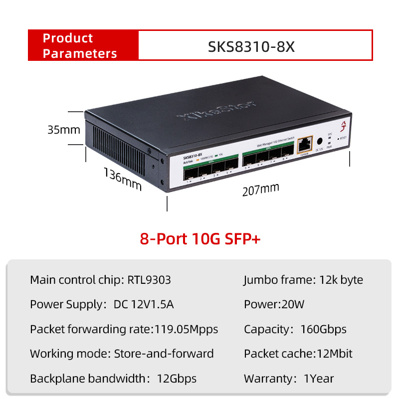 XikeStor Switch 10G Tiga-Lapis - Sfp+ 10G Managed Switch 8 Port ulasan dan harga